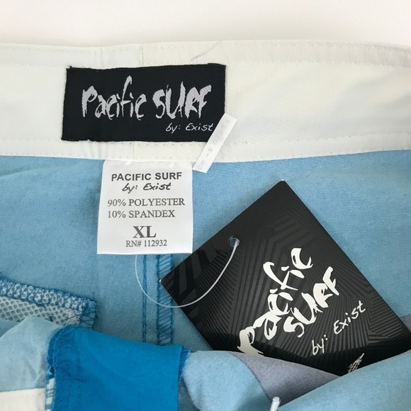 Pacific Surf Blue Stripped Board Shorts sz XL - Picture 4 of 6